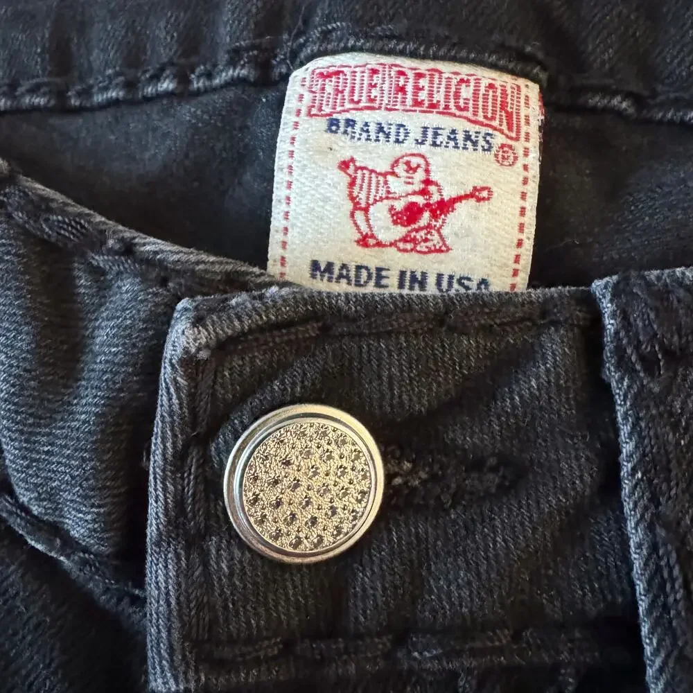 VTG True Religion Jeans Skinny Women’s 26 Black Julie Super T Vintage Biker‎ Y2K - Picture 3 of 15